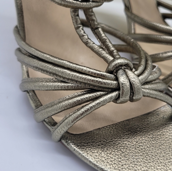 Max Studio Women's Strappy Sandal Heels Matte Gold Metallic Size 10M - Picture 3 of 12